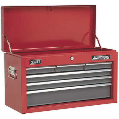 High Gloss Red 6 Drawer Tool Chest Storage Unit 600 X 260 X 340mm - image 1