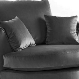 Furnishings For Less UK Brooklyn Plush Velvet Fabric Swivel Chair 360 Rotation Foam Grey - thumbnail 2