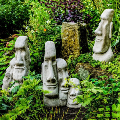 Three Large Easter Island Head Statues - Value Set - image 1