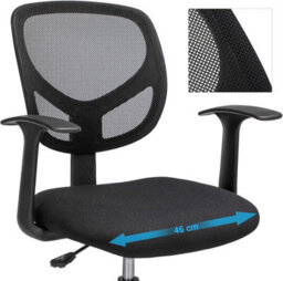 Songmics Drafting Stool Chair With Armrest, Mesh Office Chair, Ergonomic Painting Chair With Height Adjustable Footrest, Black - thumbnail 6