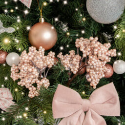 Melody Maison Set Of 2 Pink Mulberry Pick Christmas Decorations - 23Cm - thumbnail 1