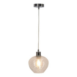 First Choice Lighting Set Of 2 Bradson - Clear Swirl Glass With Chrome Pendant Fittings - thumbnail 2