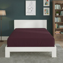 Polycotton Fitted Sheet Extra Deep 40Cm Skirt Easy Care Plum