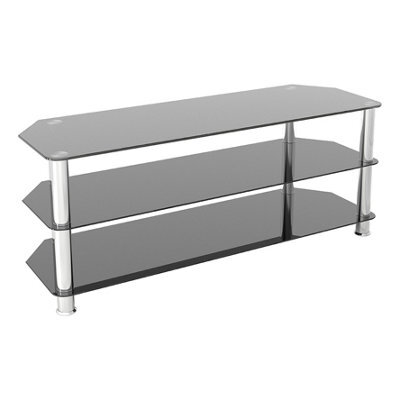 "Avf Classic 1.25M Glass Tv Stand, For Tvs Up To 60"" - Black/chrome" - image 1