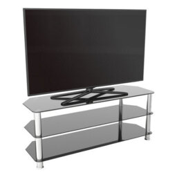 "Avf Classic 1.25M Glass Tv Stand, For Tvs Up To 60"" - Black/chrome" - thumbnail 4