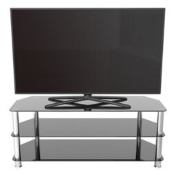 "Avf Classic 1.25M Glass Tv Stand, For Tvs Up To 60"" - Black/chrome" - thumbnail 5