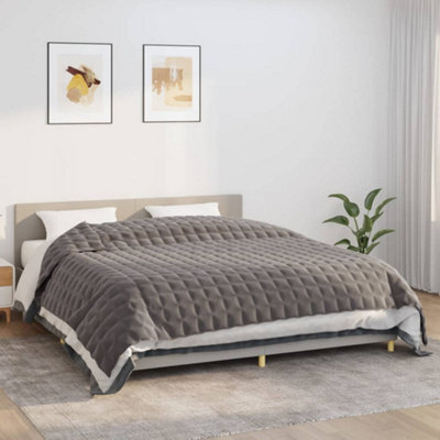 Vidaxl Weighted Blanket Grey 220X260 Cm 15 Kg Fabric Weighted Blankets - image 1