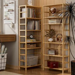 Fativo  6-Tier Bamboo Bookshelf Tall Bookcase Adjustable Large Flower Stand Washing Room L 60X W 26X H 161Cm