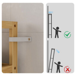 Fativo  6-Tier Bamboo Bookshelf Tall Bookcase Adjustable Large Flower Stand Washing Room L 60X W 26X H 161Cm - thumbnail 5
