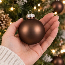 Decoris 10 Espressio Brown Glass Baubles Christmas Tree Decorations - thumbnail 2
