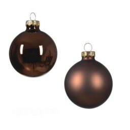Decoris 10 Espressio Brown Glass Baubles Christmas Tree Decorations - thumbnail 9