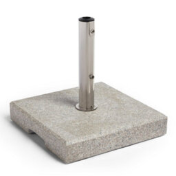 Vonhaus Parasol Base 22Kg, Heavy Duty Umbrella Stand With 3 Pole Adaptors, Carry Handles, Square Shape, Stone Granite Effect, Grey