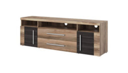 Arte Chic Roger 70 Tv Cabinet 1820mm In Oak Satin & Touchwood - Contemporary Media Center H600mm D400mm