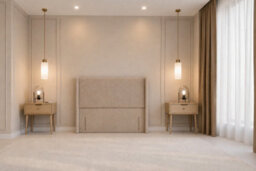 "Nexus Portofino Plush Divan, Pebble, 54"" Winged Hb, No Drawers, Open Coil Mattress, Super King" - thumbnail 7