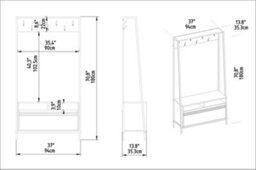 Decorotika Devin Hall Tree Coat Stand Coat Rack With 7 Metal Hooks White&white Marble Effect - thumbnail 5