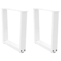 Berkfield Coffee Table Legs V-Shape 2 Pcs White 60X(42-43.3) Cm Steel - thumbnail 1