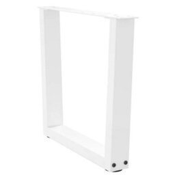 Berkfield Coffee Table Legs V-Shape 2 Pcs White 60X(42-43.3) Cm Steel - thumbnail 4