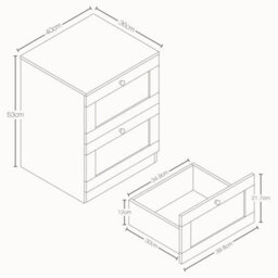 Lassic Vida Designs Altino 3 Piece Bedroom Set (2 Drawer Bedside, 4 Drawer Chest, 3 Door 2 Drawer Wardrobe), Grey - thumbnail 9