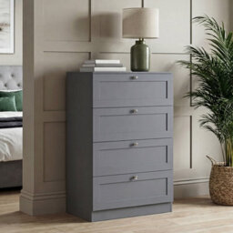 Lassic Vida Designs Altino 3 Piece Bedroom Set (2 Drawer Bedside, 4 Drawer Chest, 3 Door 2 Drawer Wardrobe), Grey - thumbnail 3