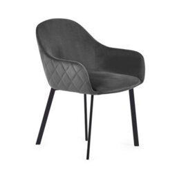 Oakham Valencia Premium Grey Velvet Dining Chairs - Set Of 2 - thumbnail 2