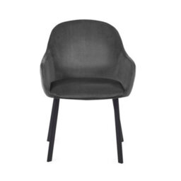 Oakham Valencia Premium Grey Velvet Dining Chairs - Set Of 2 - thumbnail 3