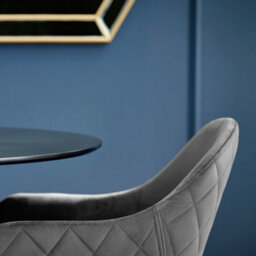 Oakham Valencia Premium Grey Velvet Dining Chairs - Set Of 2 - thumbnail 5