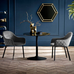 Oakham Valencia Premium Grey Velvet Dining Chairs - Set Of 2 - thumbnail 7