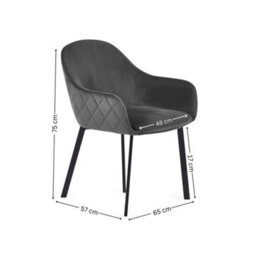 Oakham Valencia Premium Grey Velvet Dining Chairs - Set Of 2 - thumbnail 6
