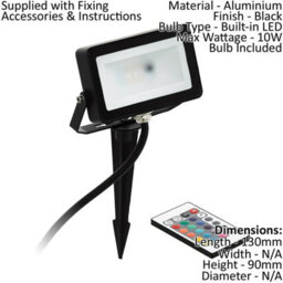 Ip44 Outdoor Recessed Ground Light Black Aluminium 10W Built In Led - thumbnail 2