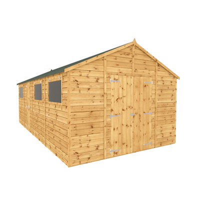 Mercia 20X10 Ft Apex Wooden Workshop With Double Door - image 1