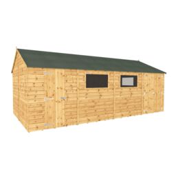 Mercia 20X10 Ft Apex Wooden Workshop With Double Door - thumbnail 2
