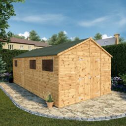 Mercia 20X10 Ft Apex Wooden Workshop With Double Door - thumbnail 9