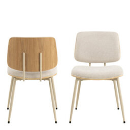 Furniture To Go Owen Dining Chair In Apia Fabric Beige Set Of 2 - thumbnail 2