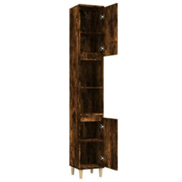 Vidaxl Bathroom Cabinet Smoked Oak 30X30X190 Cm Engineered Wood - thumbnail 7