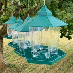 Selections Green Chalet Style Hanging Bird Seed & Nut Feeders (Set Of 4) - thumbnail 1