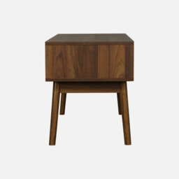 Sweeek. 115Cm Tv Unit Grooved Wood Detail 2 Doors Linear Dark Wood Colour 115X40X48 Cm - thumbnail 7