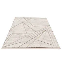 Loomed Natural Beige Super Soft Geometric Fringed Area Rug 120X170Cm - thumbnail 2