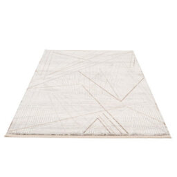 Loomed Natural Beige Super Soft Geometric Fringed Area Rug 120X170Cm - thumbnail 3