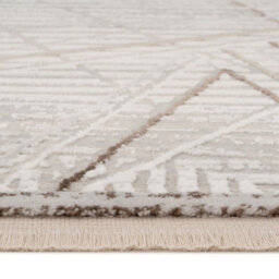 Loomed Natural Beige Super Soft Geometric Fringed Area Rug 120X170Cm - thumbnail 4