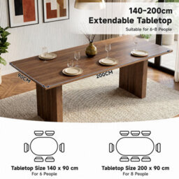 Matteo Extendable Walnut Effect Rectangular Dining Table 140-200Cm - thumbnail 8