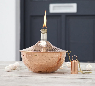 Outdoor Oil Lamp Copper - Garden Fire Bowl - Citronella Lamp - Patio Lighting Garden Lantern - image 1