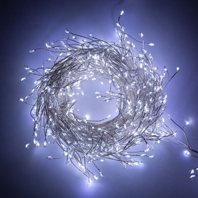 The Christmas Workshop 71739 480 Warm White Micro Led Cluster String Lights With Silver Wire Casing - image 1