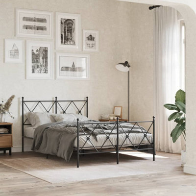Berkfield Metal Bed Frame Without Mattress With Footboard Black 120X200Cm - image 1