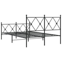 Berkfield Metal Bed Frame Without Mattress With Footboard Black 120X200Cm - thumbnail 6