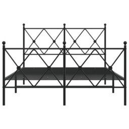 Berkfield Metal Bed Frame Without Mattress With Footboard Black 120X200Cm - thumbnail 4