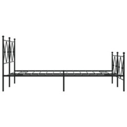 Berkfield Metal Bed Frame Without Mattress With Footboard Black 120X200Cm - thumbnail 5