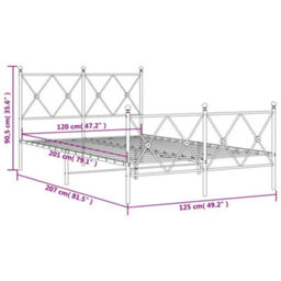 Berkfield Metal Bed Frame Without Mattress With Footboard Black 120X200Cm - thumbnail 8