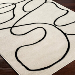 Livabliss Pisa-Modern Off-White Black Living Dining Bedroom Rug 140 X 200 Cm Easy Care, Non Shedding - thumbnail 6