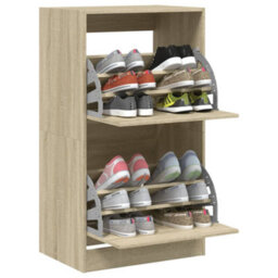 Berkfield Shoe Cabinet With 2 Flip-Drawers Sonoma Oak 60X42X108 Cm - thumbnail 4