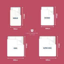 Lancashire Textiles Double Size Duvet 200 X 200 Cm  Hollowfibre Filling Polycotton Duvets 13.5 Tog Winter Duvet - thumbnail 4